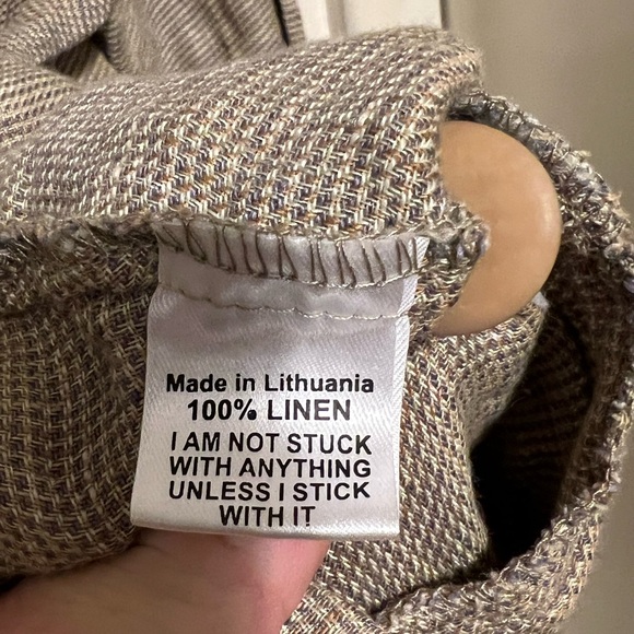 FLAX DESIGNS NEW BROWN LINEN JACKET  SIZE 3G NWT - Picture 5 of 5